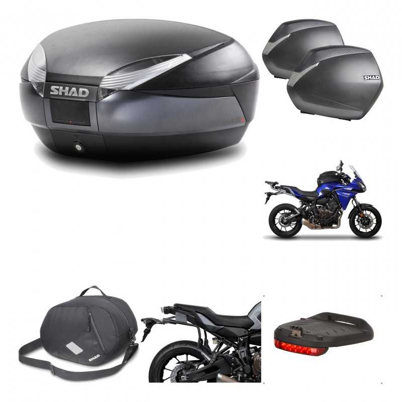 SHAD Maletas laterales + baul trasero herraje montaje accesorios 3p SH48 DARK GREY PREMIUM SH36 SH 36 KIT-196547
