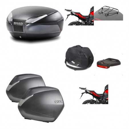 SHAD Maletas laterales + baul trasero herraje montaje accesorios 3p SH48 DARK GREY PREMIUM SH36 SH 36 KIT-196248