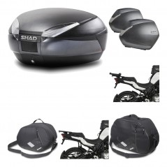 SHAD Maletas laterales + baul trasero herraje montaje accesorios 3p SH48 DARK GREY PREMIUM SH36 SH 36 KIT-196601