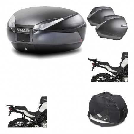 SHAD Maletas laterales + baul trasero herraje montaje bolsa interna 3p SH48 DARK GREY PREMIUM SH36 SH 36 KIT-196602