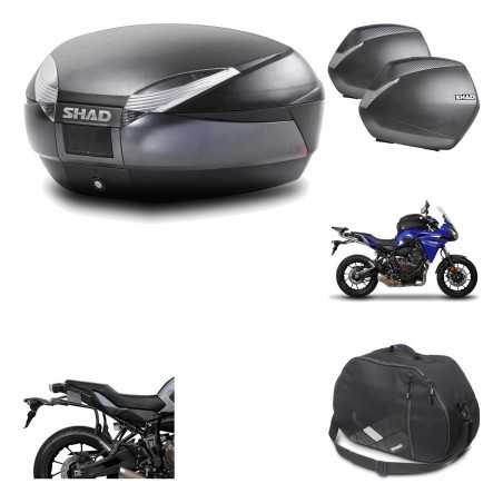 SHAD Maletas laterales + baul trasero herraje montaje bolsa interna 3p SH48 DARK GREY PREMIUM SH36 SH 36 KIT-196554