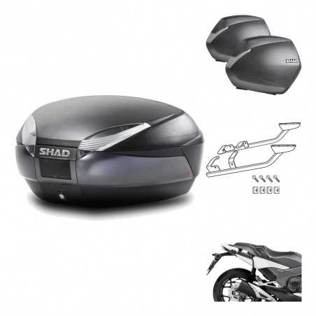 SHAD Maletas laterales + baul trasero herraje montaje 3p SH48 DARK GREY PREMIUM SH36 SH 36 KIT-196452