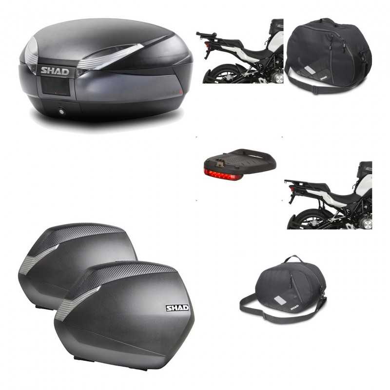 SHAD Maletas laterales + baul trasero herraje montaje accesorios 3p SH48 DARK GREY PREMIUM SH36 SH 36 KIT-196607