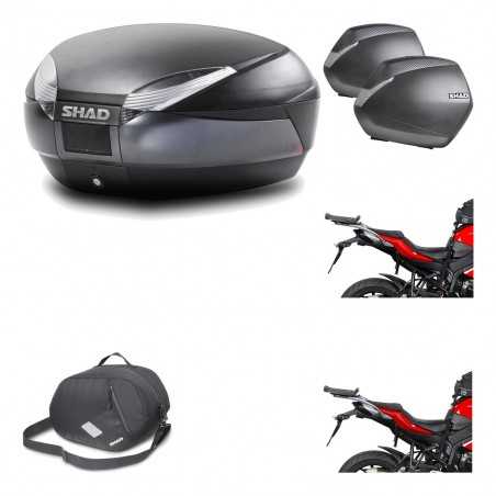 SHAD Maletas laterales + baul trasero herraje montaje 3p bolsa interna SH48 DARK GREY PREMIUM SH36 SH 36 KIT-196205