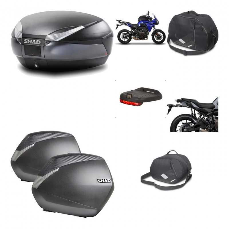 SHAD Maletas laterales + baul trasero herraje montaje accesorios 3p SH48 DARK GREY PREMIUM SH36 SH 36 KIT-196559