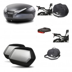 SHAD Maletas laterales + baul trasero herraje montaje accesorios 3p SH48 DARK GREY PREMIUM SC SH35 KIT-196611