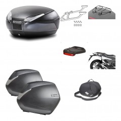 SHAD Maletas laterales + baul trasero herraje montaje accesorios 3p SH48 DARK GREY PREMIUM SH36 SH 36 KIT-196511