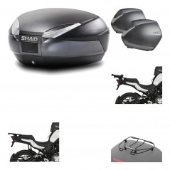 SHAD Maletas laterales + baul trasero herraje montaje parrilla portabultos superior 3p SH48 DARK GREY PREMIUM SH36 SH 36 KIT-196