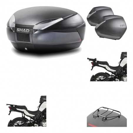 SHAD Maletas laterales + baul trasero herraje montaje parrilla portabultos superior 3p SH48 DARK GREY PREMIUM SH36 SH 36 KIT-196