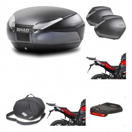 SHAD Maletas laterales + baul trasero herraje montaje accesorios 3p SH48 DARK GREY PREMIUM SH36 SH 36 KIT-196211