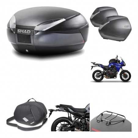 SHAD Maletas laterales + baul trasero herraje montaje accesorios 3p SH48 DARK GREY PREMIUM SH36 SH 36 KIT-196565