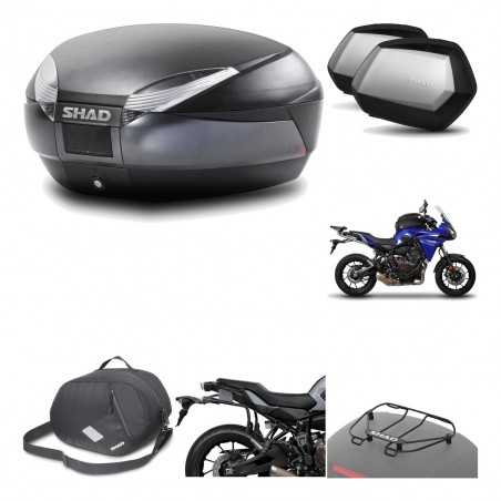 SHAD Maletas laterales + baul trasero herraje montaje accesorios 3p SH48 DARK GREY PREMIUM SC SH35 KIT-196569