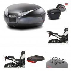 SHAD Maletas laterales + baul trasero herraje montaje accesorios 3p SH48 DARK GREY PREMIUM SH23 KIT-196621