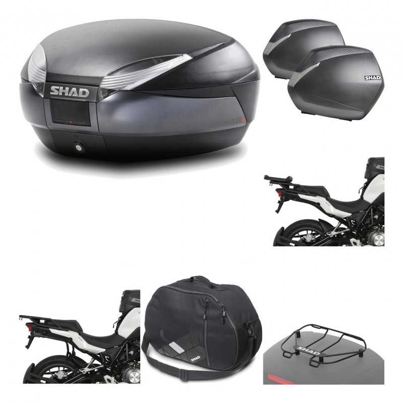 SHAD Maletas laterales + baul trasero herraje montaje accesorios 3p SH48 DARK GREY PREMIUM SH36 SH 36 KIT-196626