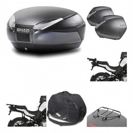 SHAD Maletas laterales + baul trasero herraje montaje accesorios 3p SH48 DARK GREY PREMIUM SH36 SH 36 KIT-196626