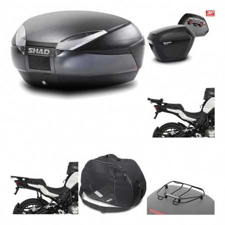 SHAD Maletas laterales + baul trasero herraje montaje accesorios 3p SH48 DARK GREY PREMIUM SH23 KIT-196627