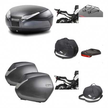 SHAD Maletas laterales + baul trasero herraje montaje accesorios 3p SH48 DARK GREY PREMIUM SH36 SH 36 KIT-196631
