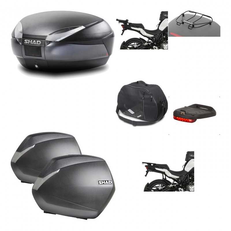 SHAD Maletas laterales + baul trasero herraje montaje accesorios 3p SH48 DARK GREY PREMIUM SH36 SH 36 KIT-196632