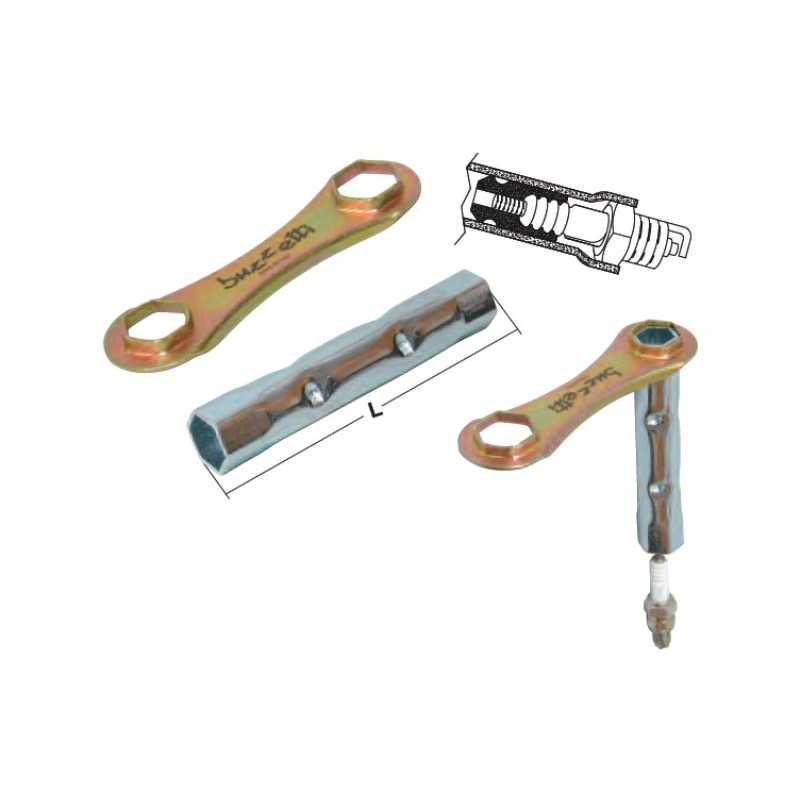 BUZZETTI Llave de bujía con extractor pipa silicona y mango hexagonal L:120 Hex 16x 19348