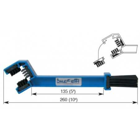 BUZZETTI Cepillo para limpiar cadenas con cepillos ajustables 19398