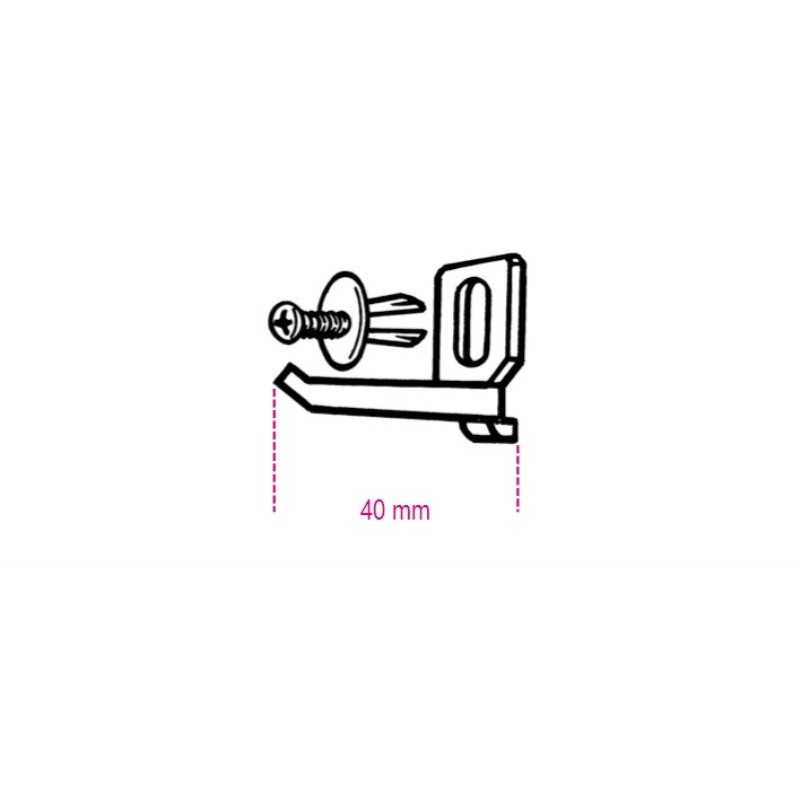 Kit, hook + screw, tool panel, 40mm hanger plate  VE1