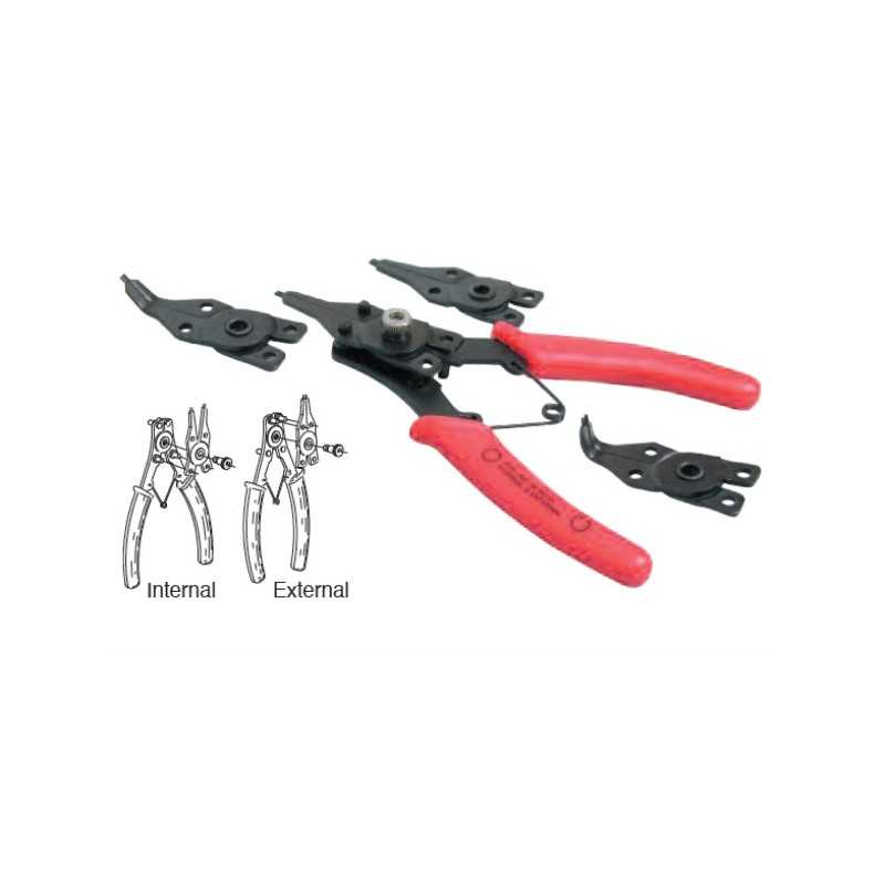 BUZZETTI Alicates combinables para anillos interiores y exteriores kit 4 pinzas 19420