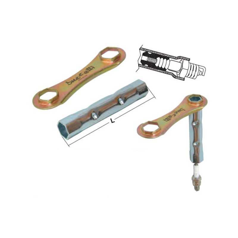 BUZZETTI Llave de bujía con extractor pipa silicona y mango hexagonal L:140 Hex 16x 19349