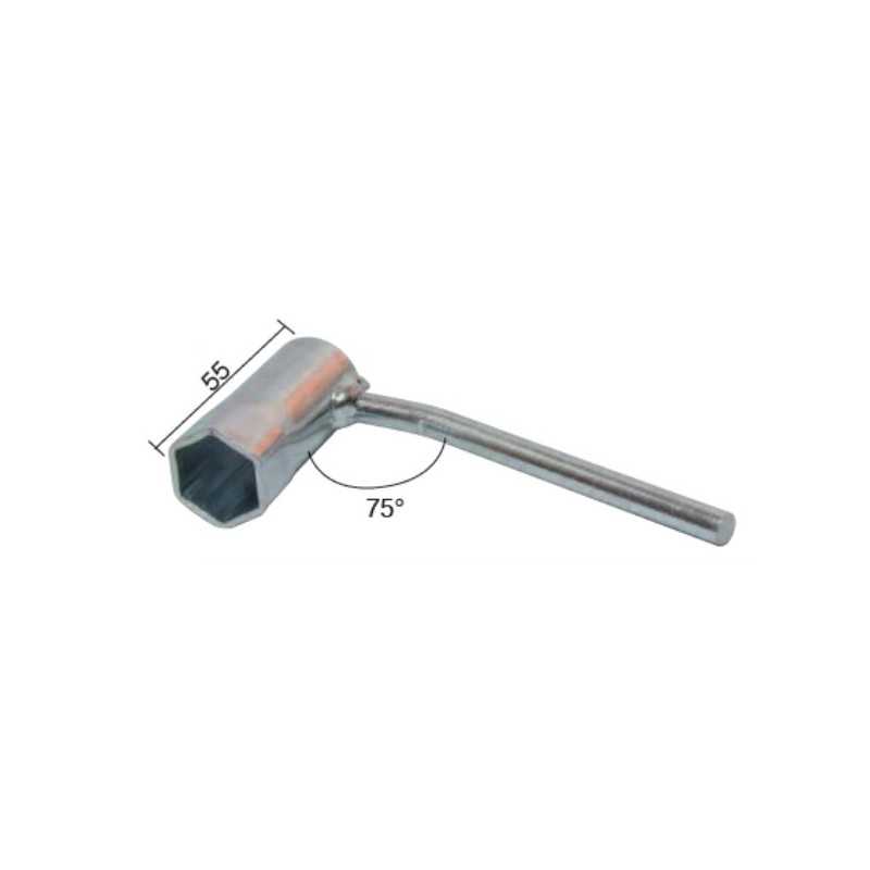 BUZZETTI Llave de bujía para ciclomotores 2T con cilindro inclinado hex 21mm 19341