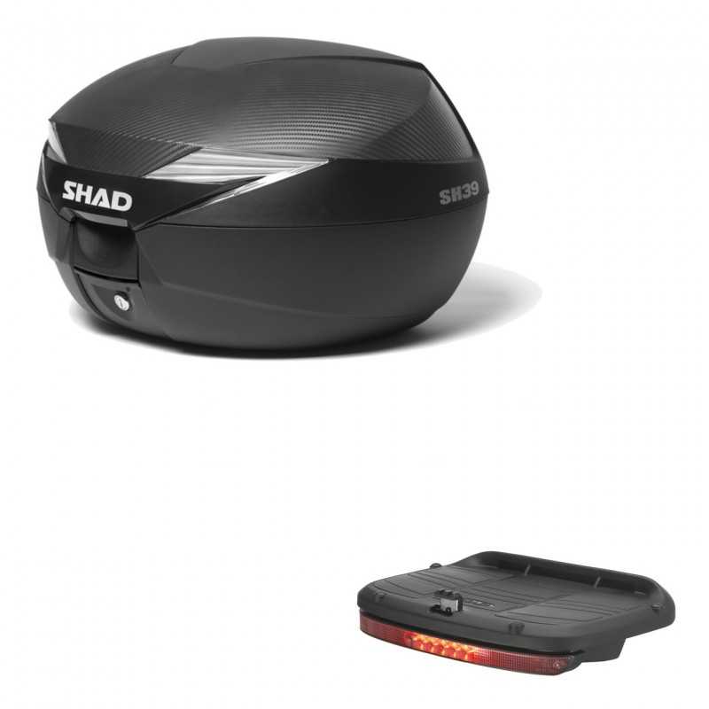 SHAD Baul trasero + luz de freno SH39 SH 39 carbono carbonlook KIT-181959