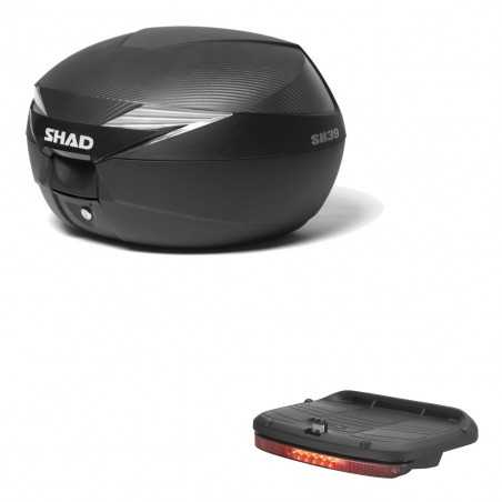 SHAD Baul trasero + luz de freno SH39 SH 39 carbono carbonlook KIT-181959