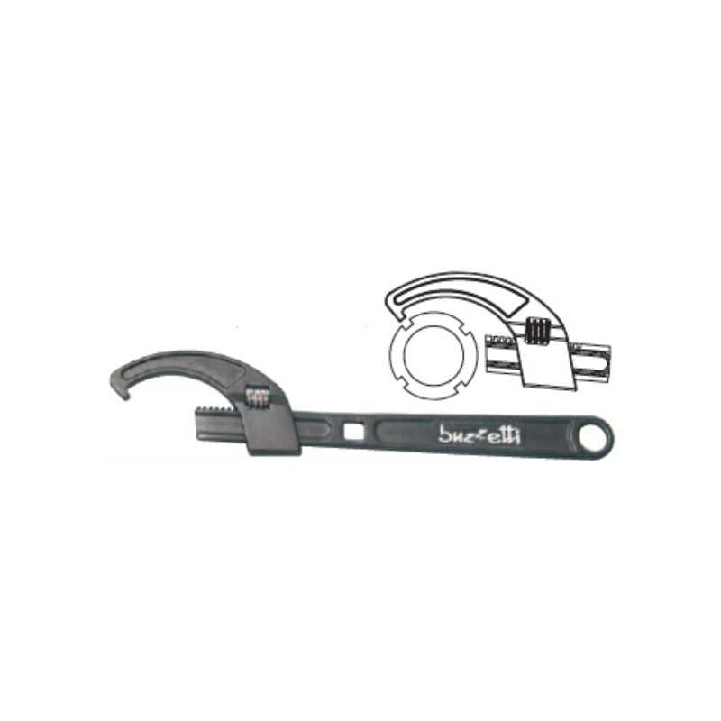 BUZZETTI Llave regulable para fijación de anillos Ø25-70 Acero Chrome vanadium 19523