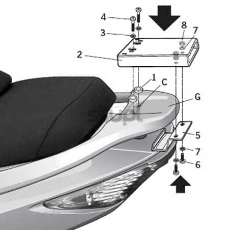 SHAD Fijación Top Master para montar maleta en moto - Anclajes soportes herraje baul K0XC55ST
