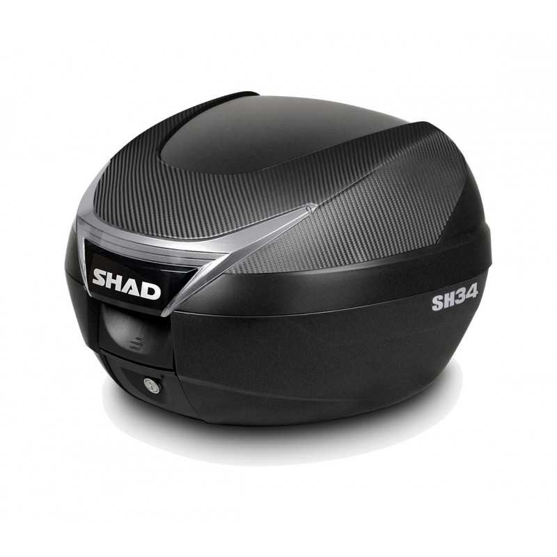 SHAD Maleta para moto SH34 Carbon Look de alta calidad y capacidad 34 litros D0B34106