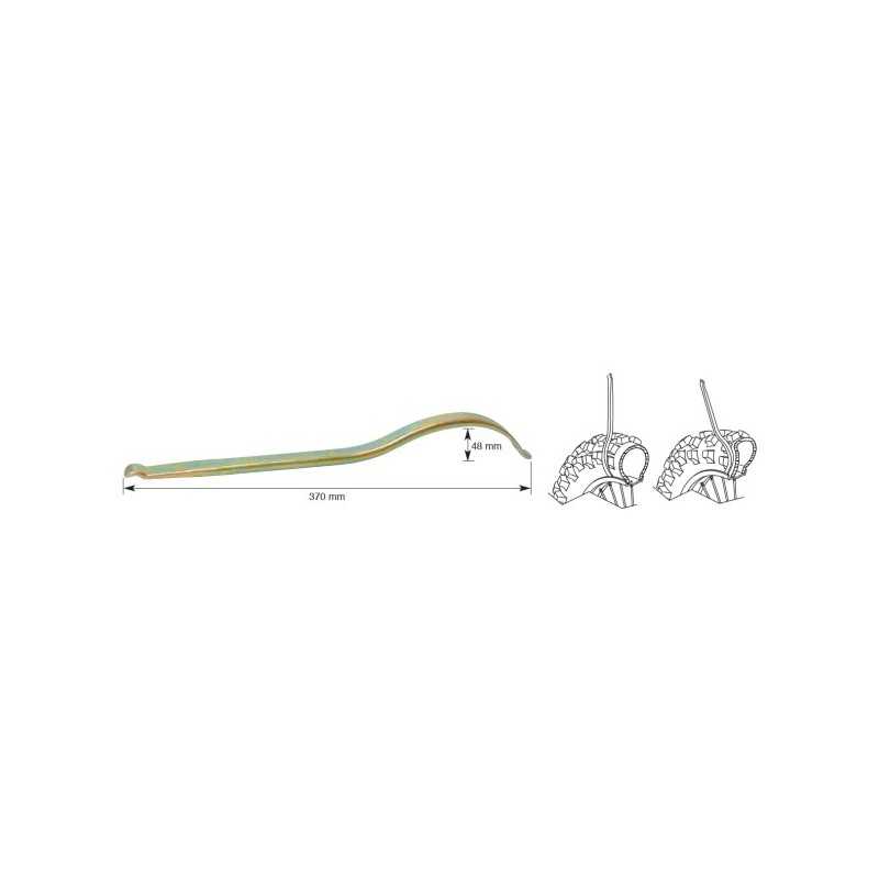 Tire lever, curve for tires