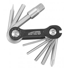 Tool, wrench, multi-function, foldable, 10 functions, bicycle  TB-9870-BLACK