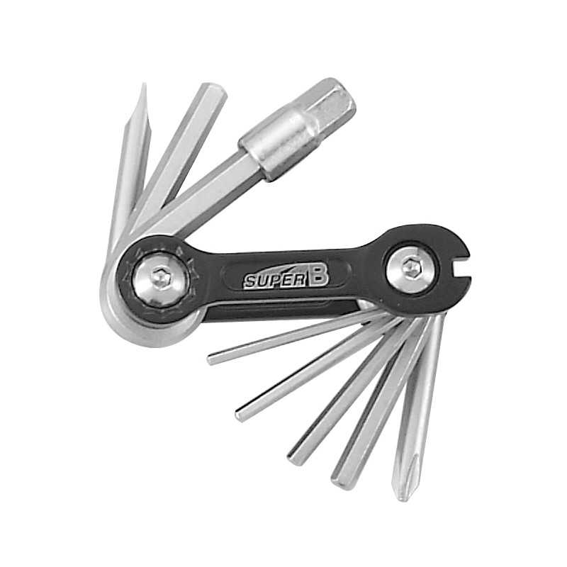 Tool, wrench, multi-function, foldable, 10 functions, bicycle  TB-9870-BLACK