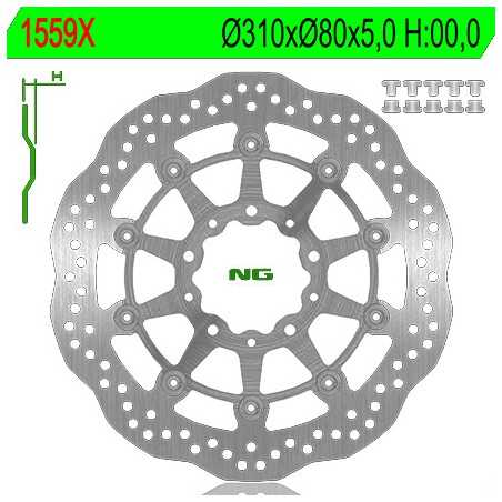 Brake disk 1559X 310x80x5 0