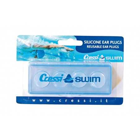 kit of 4 anti-allergic silicone earplugs to prevent water entry - cressi