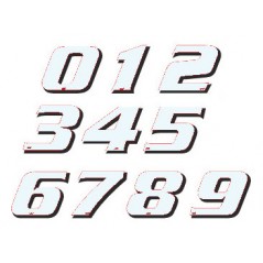 Pack of 5 adhesive numbers of the number 6 115mm
