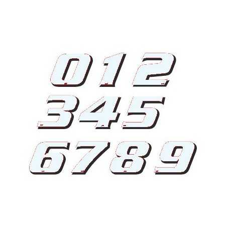 Pack of 5 adhesive numbers of the number 6 115mm