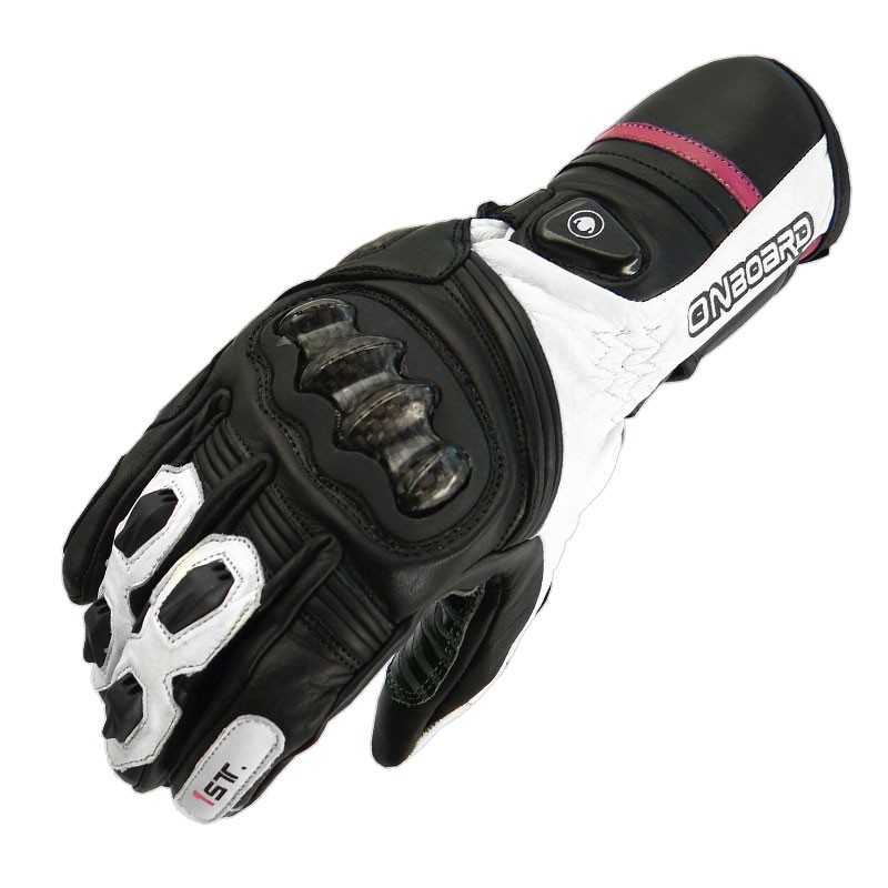 Leather gloves with carbon protections  RACING LADY 1ST