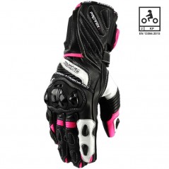 Leather gloves with carbon protections RACING LADY WRX1