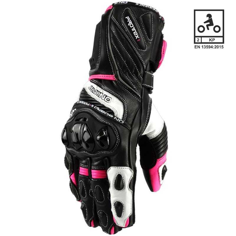Leather gloves with carbon protections RACING LADY WRX1