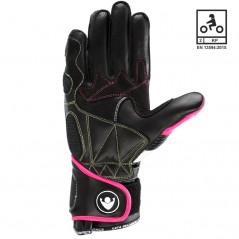 Leather gloves with carbon protections RACING LADY WRX1