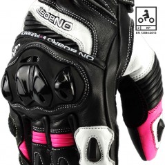 Leather gloves with carbon protections RACING LADY WRX1