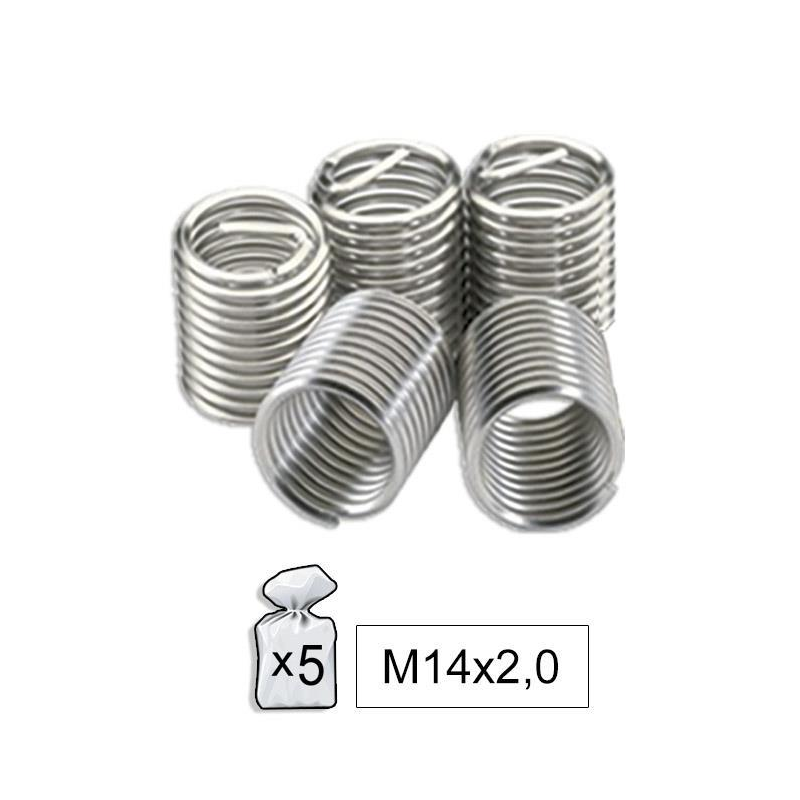 JBM Set de 5 helicoides para reparación rosca bujía M14X2.0 52022 11470