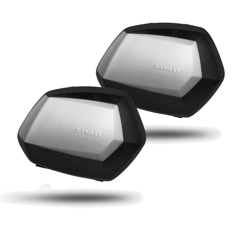 SHAD Juego de maletas laterales SH35 ALUMINIUM para moto, capacidad un casco Jet D0B35100