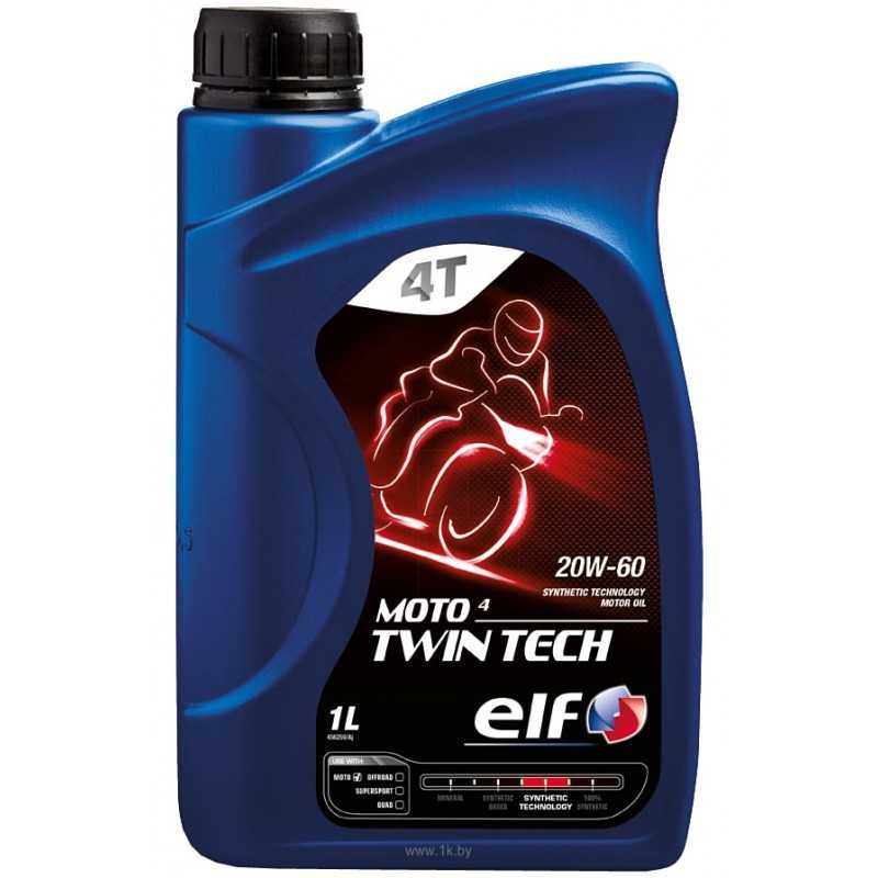 ELF Aceite lubricante para motor MOTO 4 TWIN TECH 20W-60 4T 1L 194951