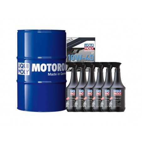 LIQUIMOLY Pack bidon aceite sintetico + limpiadores lavado 205L 10W-40 | 6 U 1 L PACK2054