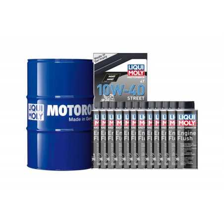 Synthetic oil drum pack + engine cleaner 60 L 10W-40 | 12 U 250 ML